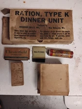 Real US Early WW2 K Ration Dinner  Carton with some contents ATTIC FIND NOV 2025
