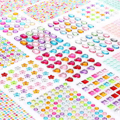 CraftWerk Bunte Glitzersteine 1.782 Stück Selbstklebend Strasssteine zum Basteln