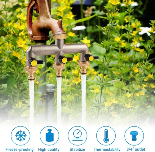 Gardena Distributore Acqua 3 Vie Rubinetto Distributore 3/4" Tubo Ottone Valvola - Foto 8 di 16
