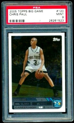 CHRIS PAUL RC 2005-2006 TOPPS BIG GAME ROOKIE#135/529 PSA9!HORNETS G RC GOAT 