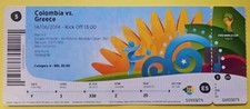 FIFA World Cup 2014 Match 5 Colombia Greece Ticket