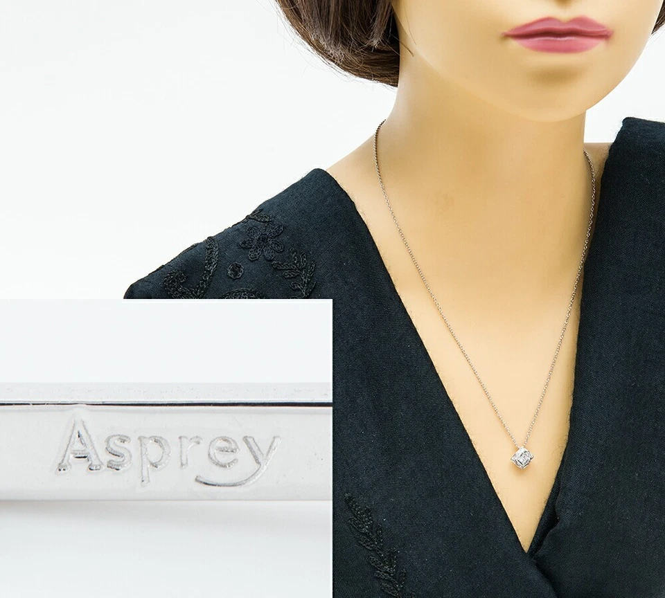 Auténtico Collar Colgante Diamante Asprey Oro Blanco 18k Elegante Joyería Usado Foto 4 de 4