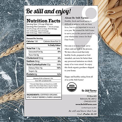 Spelt Farro Grain Organic 5.8 lb Whole Wheat Berries Bulk Ancient