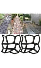 Garden Path Maker Mold DIY Reusable Concrete Cement Stone Paver Walk Mould, 2 Pk