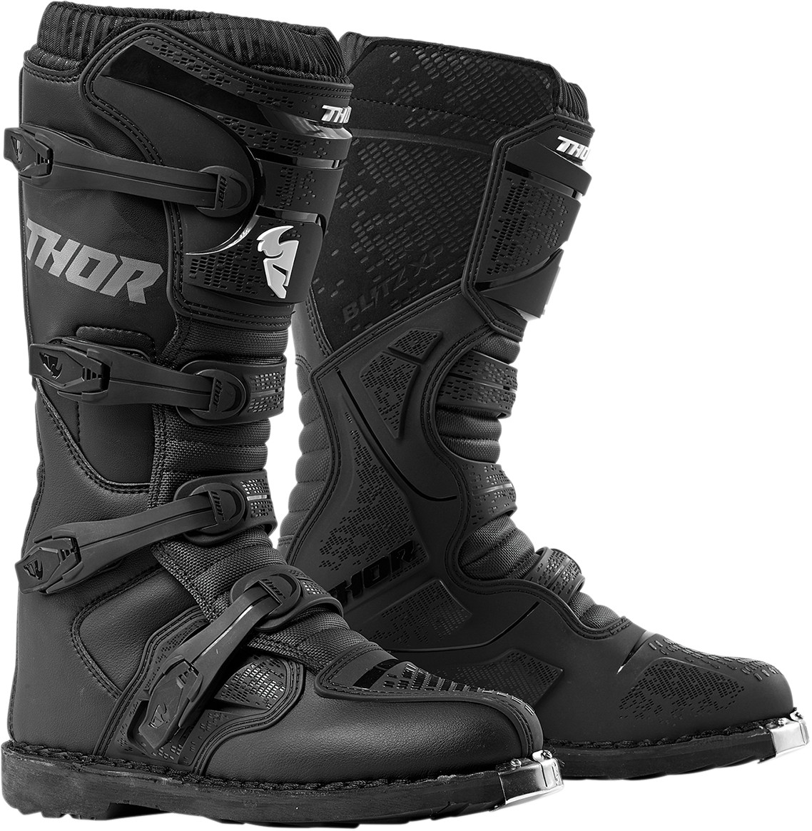 STIVALI MOTO CROSS ENDURO THOR NERI OFFROAD MOTOCROSS PUNTA FERRO TOTAL BLACK