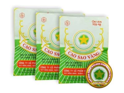 Vietnamesische Balsam 3 x 4 g Golden Star Balm Erkältung Kopfschmerzen Звездочка