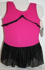 Danskin Pink  Black Sleeveless Leotard Size XXSmall 2/3 NWT