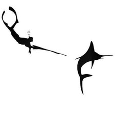 Spearfishing Swordfish Decal Sticker Window Vinyl Decal Sticker Car Laptop