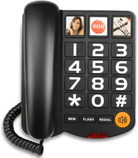 Big Button and Picture Landline Phones for Elderly Corded Landline Telephone wit