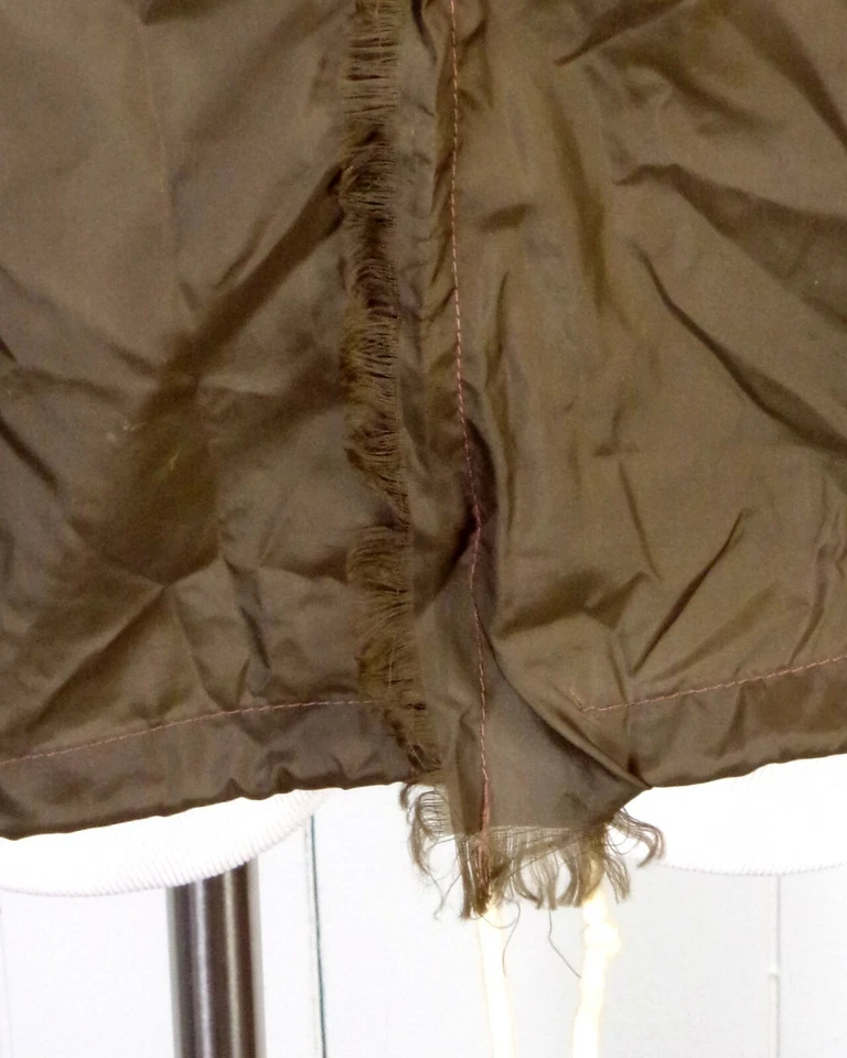 Chaqueta cortavientos Rockabilly delgada de nailon marrón liso de colección años 50 60 talla S Foto 2 de 4