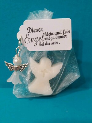 Gastgeschenk Deko Seife Engel mit Schutzengel Taufe Kommunion Konfirmation usw.