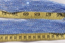 98 Loose Beads 4x3mm Electroplate Trans Sapphire Glass Faceted Tear Drop Beads