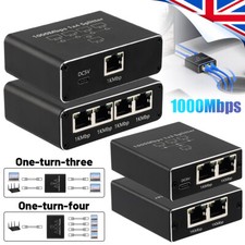 RJ45 Gigabit Ethernet Splitter 1000Mbps LAN Network Internet 1 to 2 Out Adapter