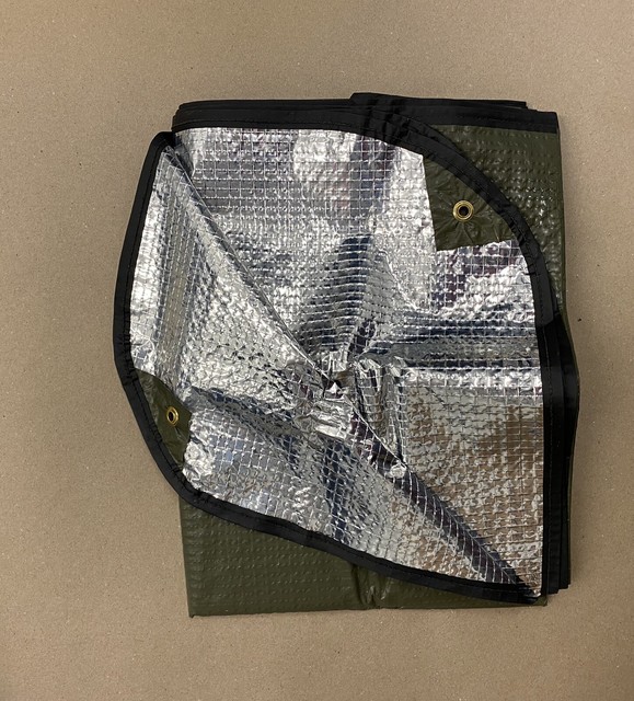 US Military Casualty Combat Blanket ALUMINIZED Od/silver 84 X 56