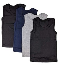 4 Boy's Tank Top Solid Colors Undershirts Toddler 1 2 3 4 5 6 8 10 12