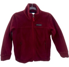Columbia Zip Sherpa Jacket Kids Color Maroon Size XXS 4/5 toddler
