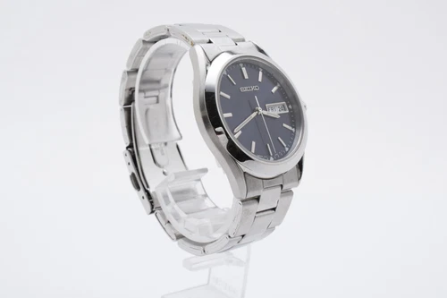 SEIKO 7N43-9080 Quartz Blue Dial Day-Date Stainless Steel Watch [Near Mint]