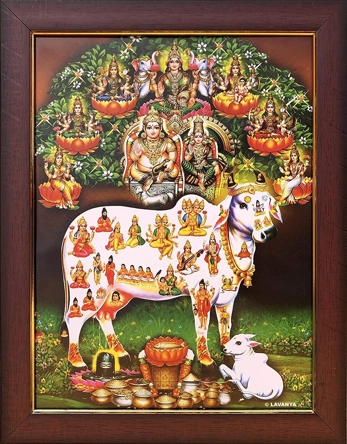 Hindu God God Sri Gau Matha Kuberan Astha Lakshmi Photo Frame-9 X ...