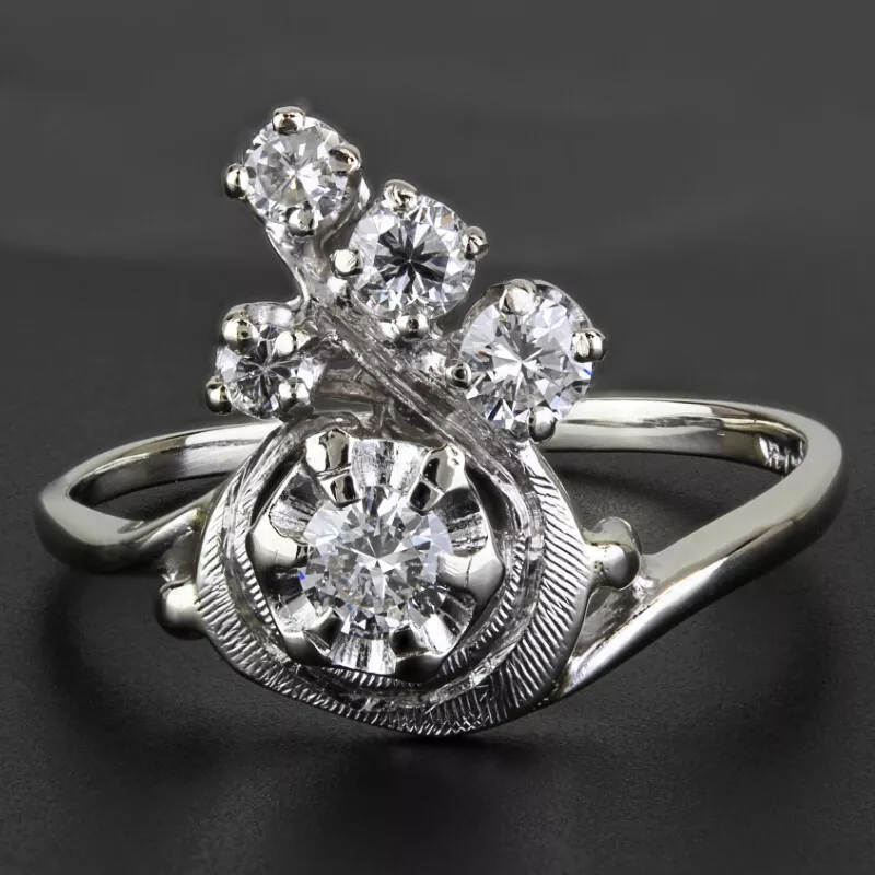 Gothic 14k diamond ring deals