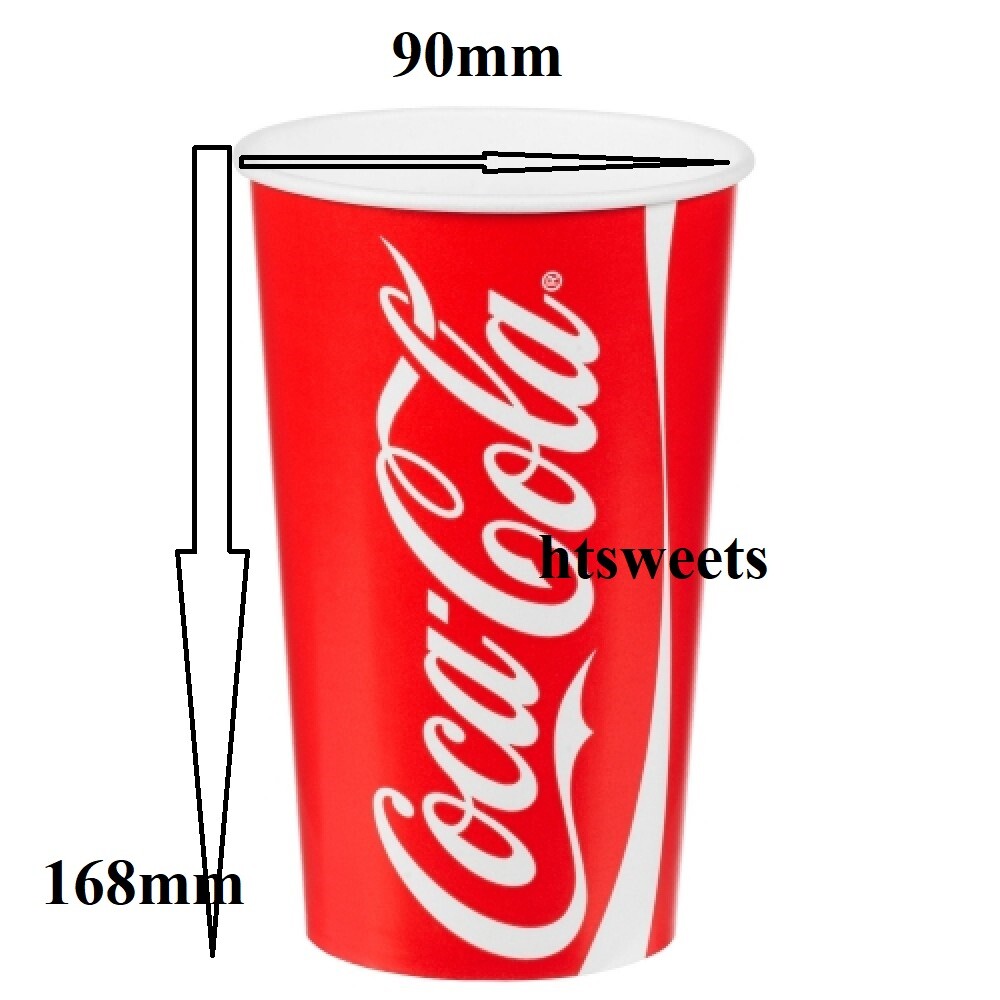 TAZA DE PAPEL BEBIDA FRÍA COCA-COLA 22 OZx1000, SIN TAPA