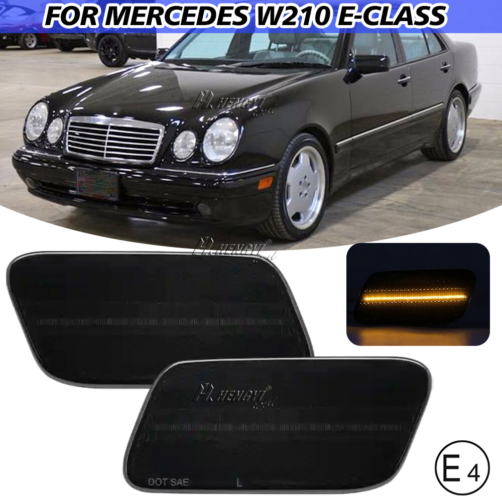 Pair Smoked LED Bumper Side Marker Light Lamp For Benz W210 E