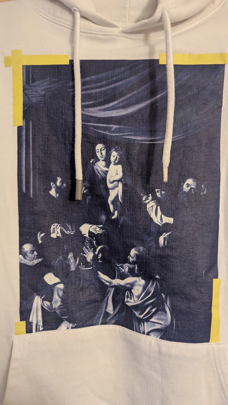 Felpa con cappuccio Off White x Virgil Abloh diagonale spazzolata Caravaggio taglia M *AUTENTICA*