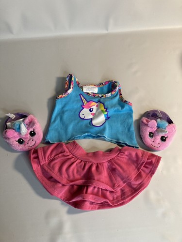 Build a bear workshop Stuffed Animal plush unicorn outfit shoes