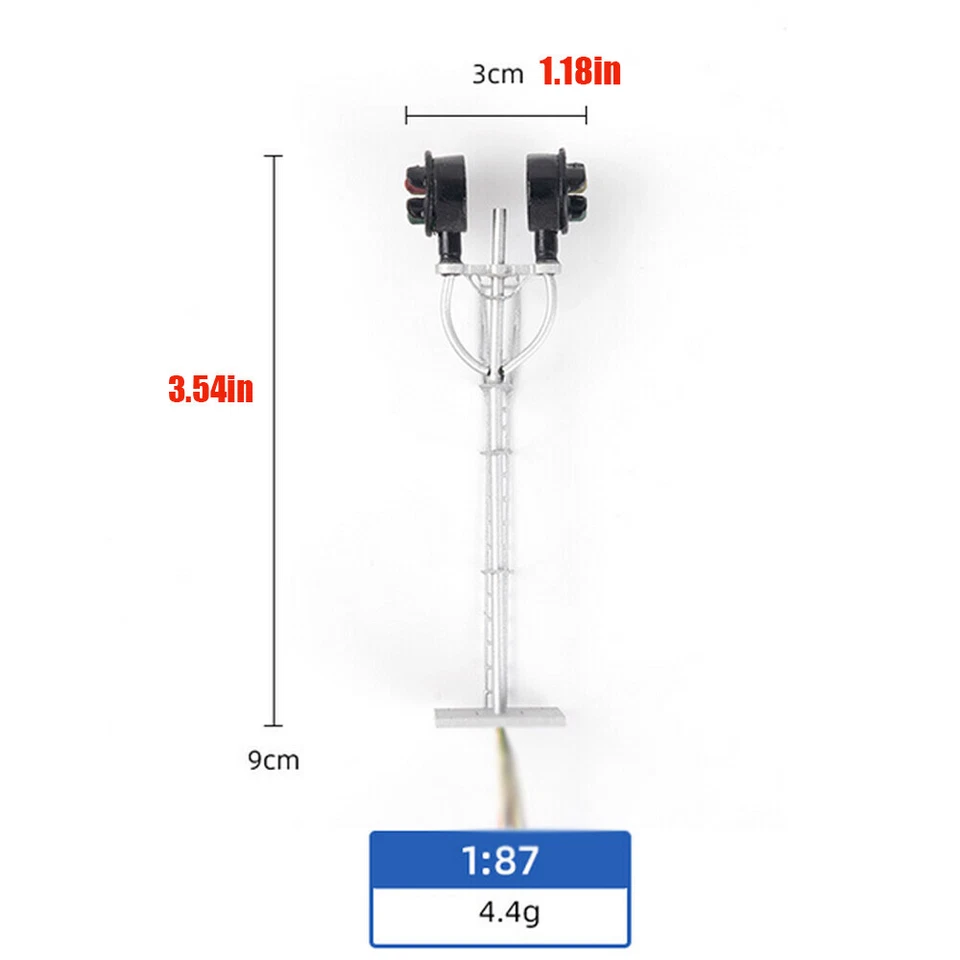 2-10pc HO Scale Model Tri-Lights Block Signal Fine Made Metal 2 Opposite Targets - Image 3 of 4