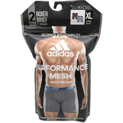 Adidas Climacool Performance Mesh 2 Pack Boxer Briefs Men's X-Large Red, Grey