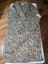 Justfab Women's Faux Leopard Drape Front Coat Size Xxl