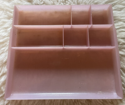 Vintage TUPPERWARE Pink Jewelry Cosmetic Storage Acrylic Organizer | eBay