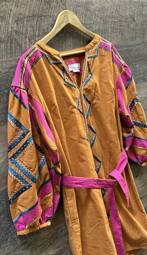 Anthropologie Stasiana Embroidered Tunic Dress Bohemian Pockets Colourful - UK S - Picture 5 of 13