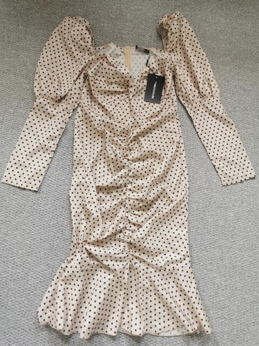 princess polly baby blue dress Pretty little thing brown ruched dress!, Size 8, main image 1