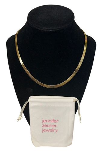 Herringbone Necklace 14-16 inch Gold Vermeil Hamilton Etched Jennifer Zeuner