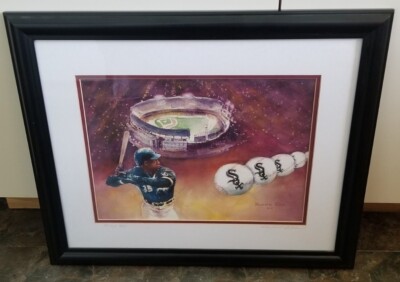 Raymond Chen Chicago White Sox Frank Thomas Signed and Framed Art Print 18''×22''