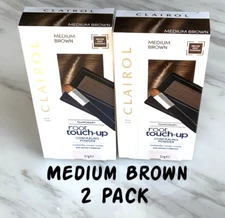 Clairol Root Touch-Up Temporary Concealing Powder - MEDIUM BROWN - 2 Pack