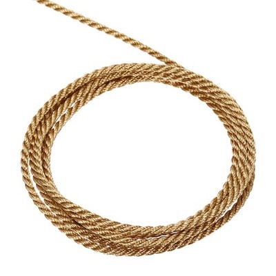 Twisted Cord Trim, 11 Yard 1mm 3-Ply Twine Braided Rope Thread, Deep Gold