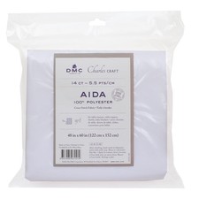 DMC Charles Craft Polyester Aida XL Fabric 14ct 48"x60" (White)
