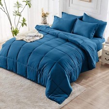 Lake Blue Comforter Set Twin Queen King Bedding All Season Soft Down Alternative