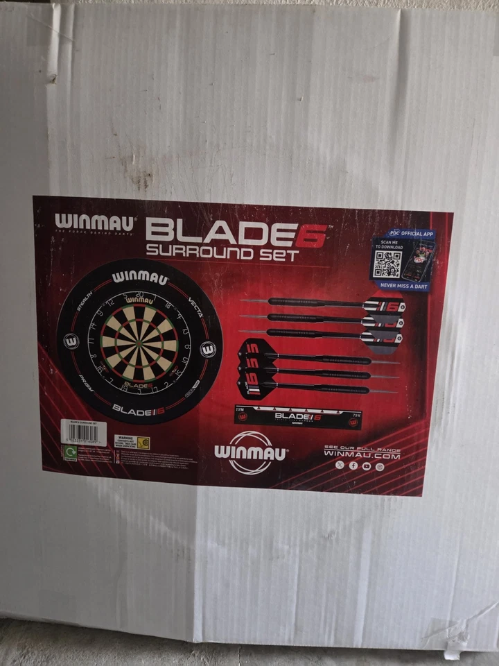 Winmau Blade 6 Dartscheibe Mit Surround Ring. Inkl. Pfeile - Bild 4 von 4
