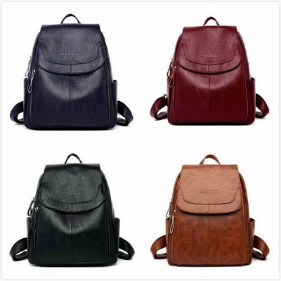 DAMEN Stadt-City-RUCKSACK Schulter-Tasche Backpack Reise Urlaub bag Echtes Leder
