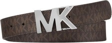 Michael Kors Mens 32mm Reversible Mk Buckle Belt - Black / Black NEW w/ Tag