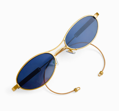 Gentle Monster Maison Margiela MM220 A030 Sunglasses Gold/Blue With Case New