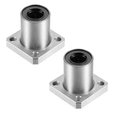 2pcs LMK12UU Square Flange Linear Ball Bearings 12mm Bore Dia 21mm OD 30mm