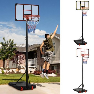 Verstellbarer Basketballkorb und Ständer mit Rollen, gewichtete Basis, 1,8-2,1 m