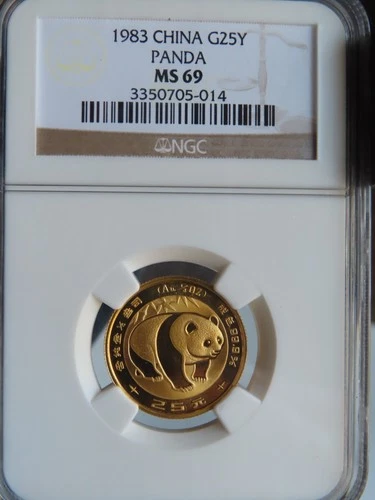 1983 China Panda G25Y NGC MS69 gold 1/4oz 25 yuan