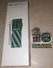 Olight Baton 3 Green Christmas Striped Rechargeable LED flashlight