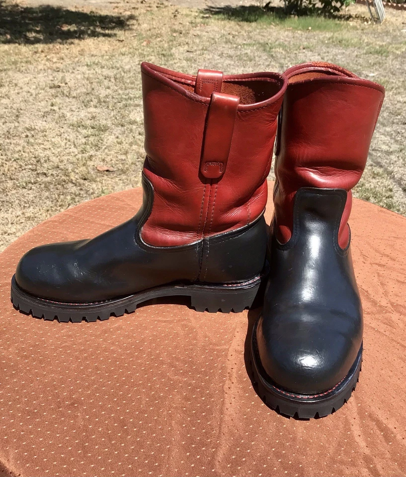 Botas de Trabajo Red Wing Vintage Rojo/Negro Puntera de Acero Talla 8.5D Hechas en EE. UU. Personalizadas Foto 4 de 4