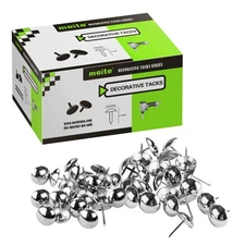 meite Upholstery Tacks 3/8" Diameter 5/8" Length for Sofa Decorative (Silver)