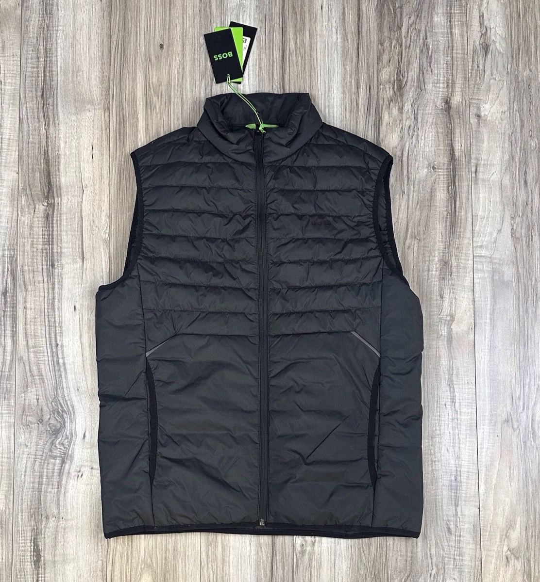 HUGO BOSS Thor 2 Zip Up Vest Black Men's Size XL Sleeveless Jacket